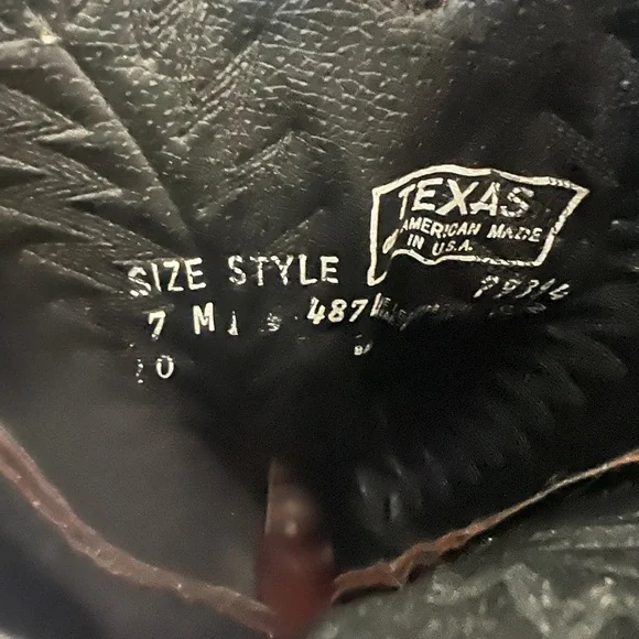 Texas leather leather cowboy boots size 7 - Picture 6 of 7